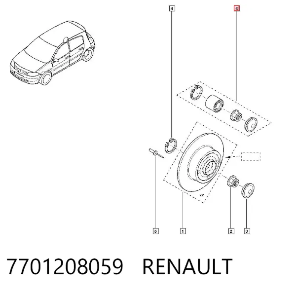 Cojinete de rueda 7701208059 Renault (RVI)