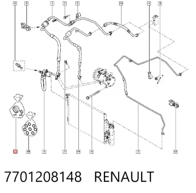 Anillo de sellado de tubería de aire acondicionado RENAULT 7701208148