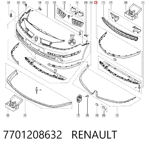 Protector para parachoques 7701208632 Renault (RVI)