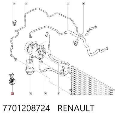 Anillo de sellado de tubería de aire acondicionado RENAULT 7701208724