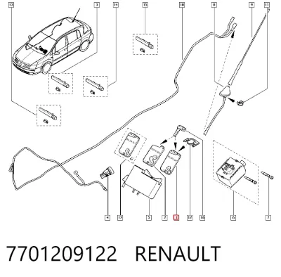 Llavero control de alarma RENAULT 7701209122