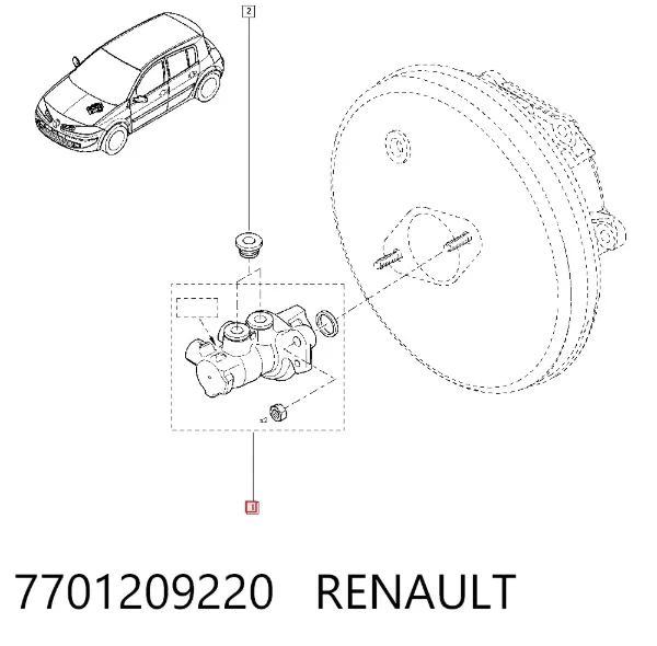 Cilindro maestro de frenos 7701209220 Renault (RVI)