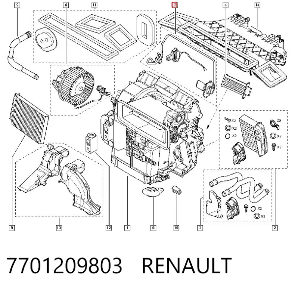 Resistencia de calefacción 7701209803 Renault (RVI)