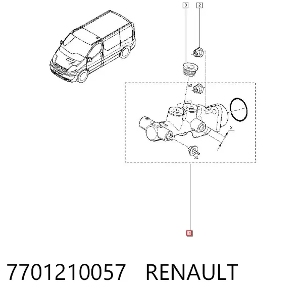 Cilindro maestro de frenos 7701210057 Renault (RVI)