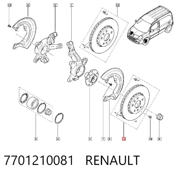 Disco de freno 7701210081 Renault (RVI)
