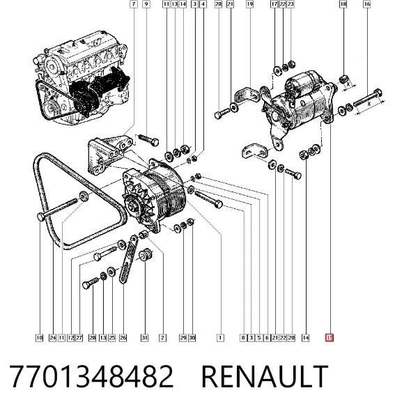 Motor de arranque 7701348482 Renault (RVI)