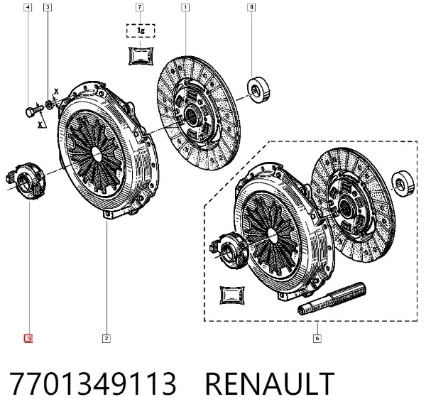 Cojinete de embrague 7701349113 Renault (RVI)