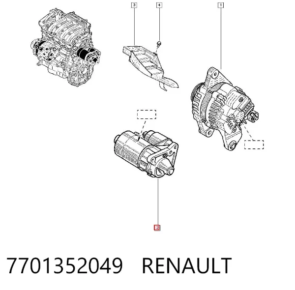 Motor de arranque 7701352049 Renault (RVI)