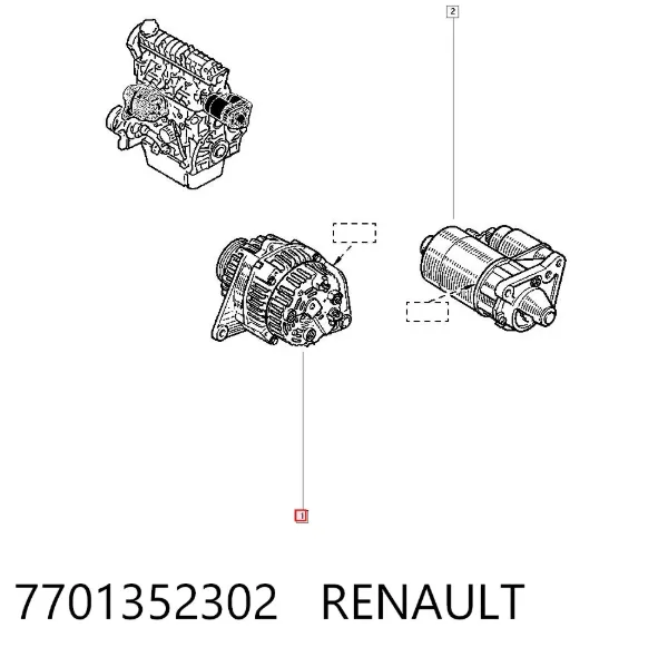 Alternador 7701352302 Renault (RVI)