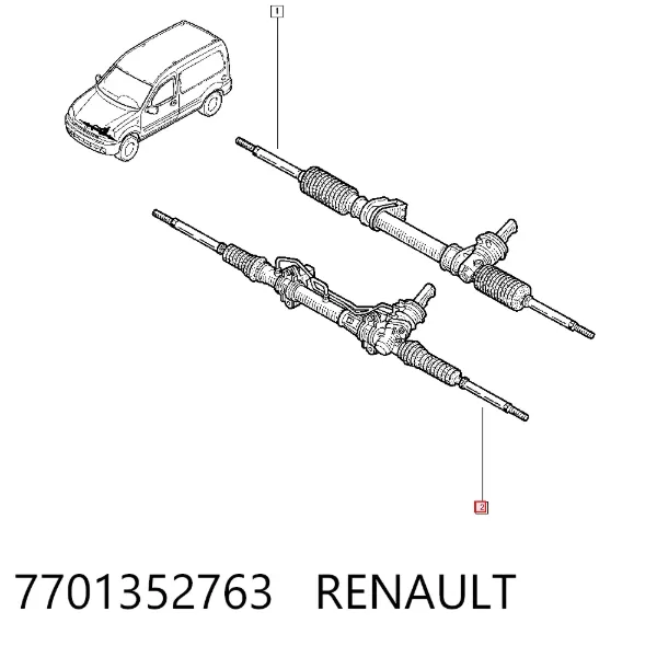 Cremallera de dirección 7701352763 Renault (RVI)