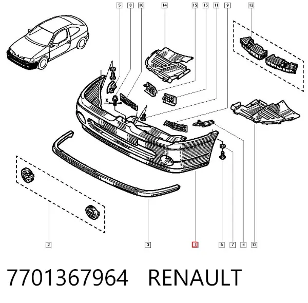 Paragolpes 7701367964 Renault (RVI)