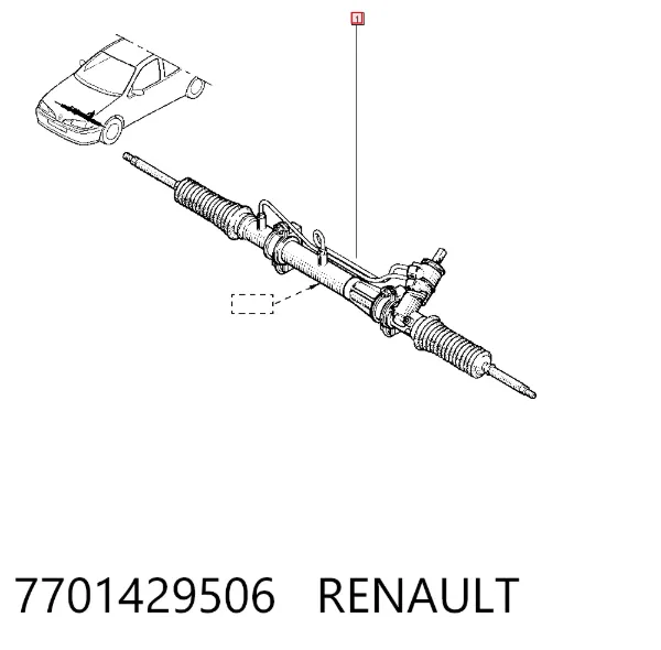 Cremallera de dirección 7701429506 Renault (RVI)