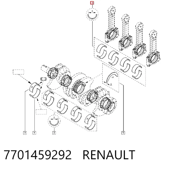 Cojinetes de biela 7701459292 Renault (RVI)