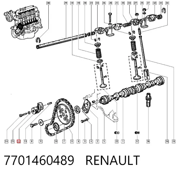 Tensor de cadena de distribución 7701460489 Renault (RVI)