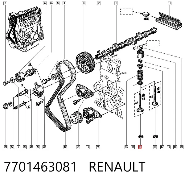 Válvulas de admisión 7701463081 Renault (RVI)