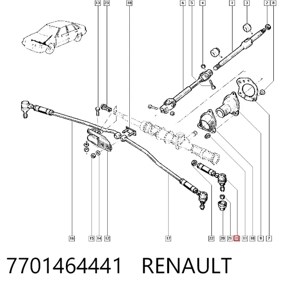 Rótula barra de dirección 7701464441 Renault (RVI)
