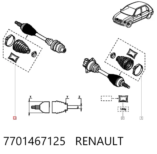 Fuelle de palier delantero exterior 7701467125 Renault (RVI)