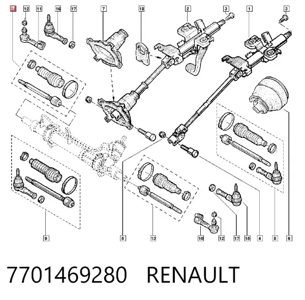 Barra de acoplamiento 7701469280 Renault (RVI)