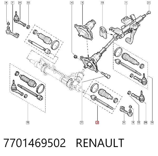 Barra de acoplamiento 7701469502 Renault (RVI)