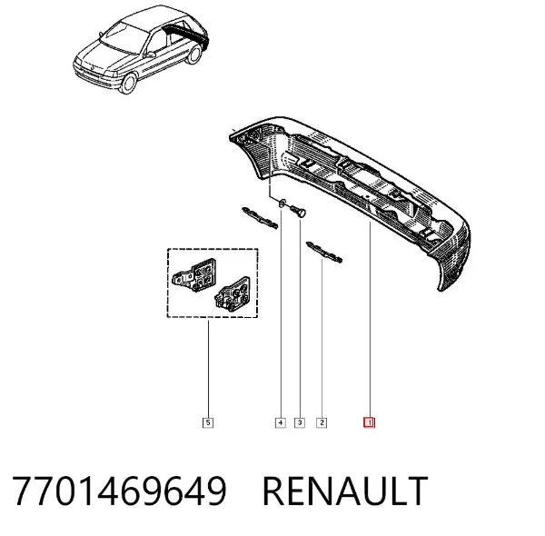 Parachoques trasero 7701469649 Renault (RVI)