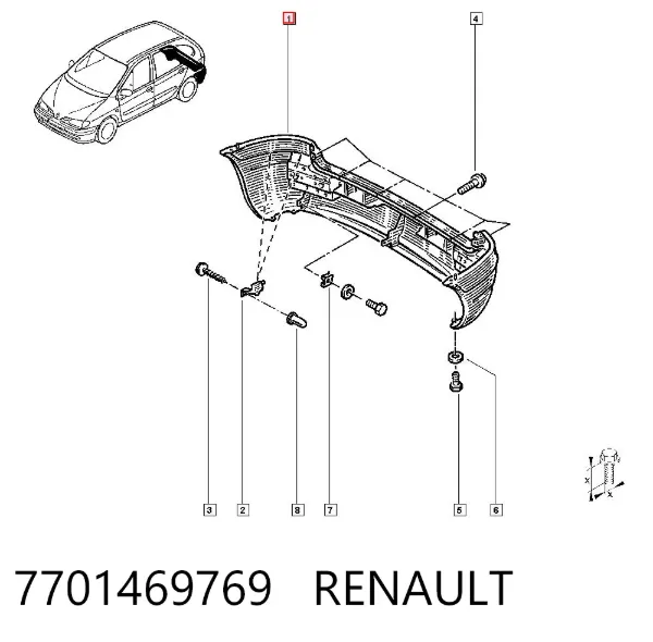 Parachoques trasero Renault Megane SCENIC