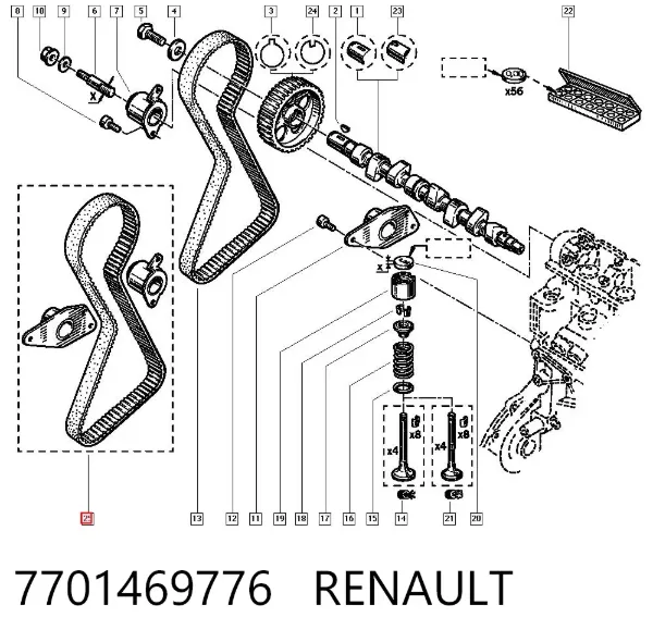Kit de distribución 7701469776 Renault (RVI)