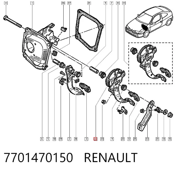 Juego de reparación del sector del accionamiento del embrague 7701470150 Renault (RVI)