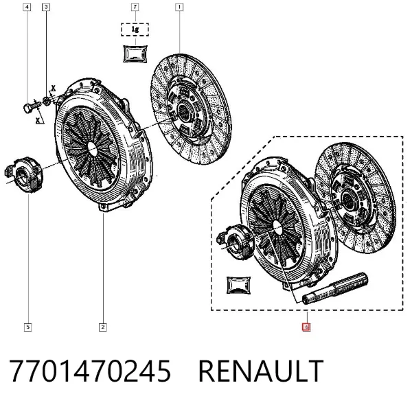 Embrague 7701470245 Renault (RVI)