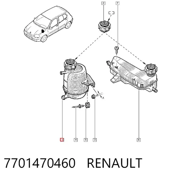 Vaso de expansión 7701470460 Renault (RVI)