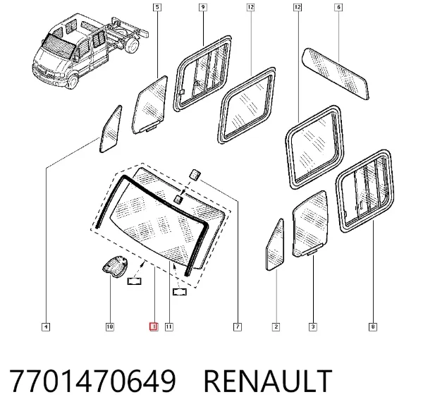 Parabrisas 7701470649 Renault (RVI)