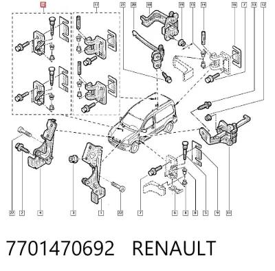 Bisagra de puerta delantera RENAULT 7701470692