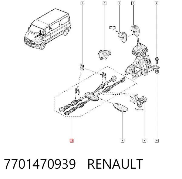 Cables de caja de cambios 7701470939 Renault (RVI)