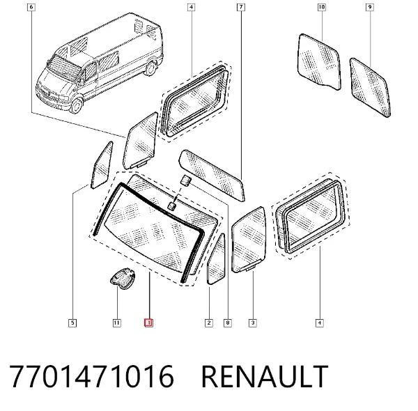 Parabrisas 7701471016 Renault (RVI)