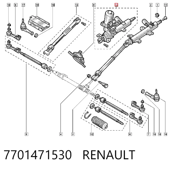 Columna dirección 7701471530 Renault (RVI)