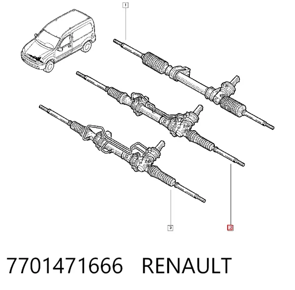Cremallera de dirección 7701471666 Renault (RVI)
