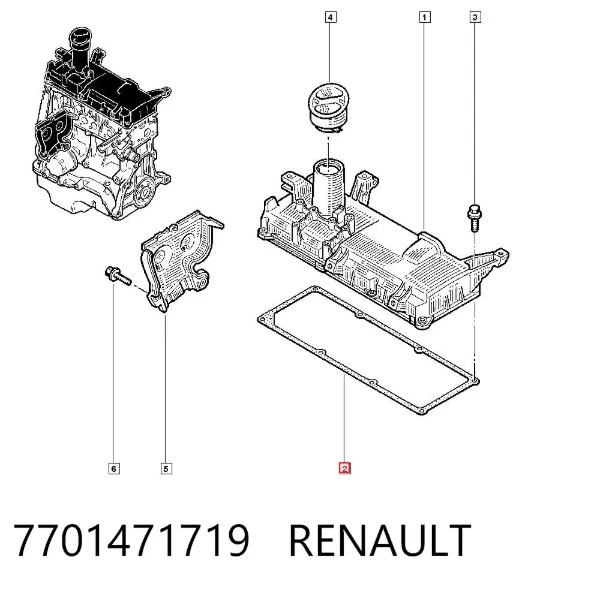 Junta tapa de balancines 7701471719 Renault (RVI)