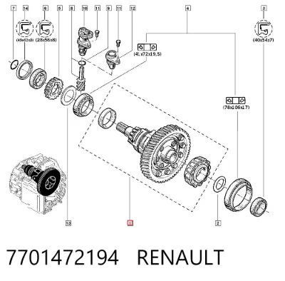 Diferencial delantero RENAULT 7701472194
