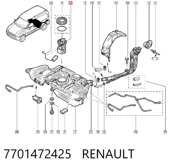 Bomba de gasolina 7701472425 Renault (RVI)