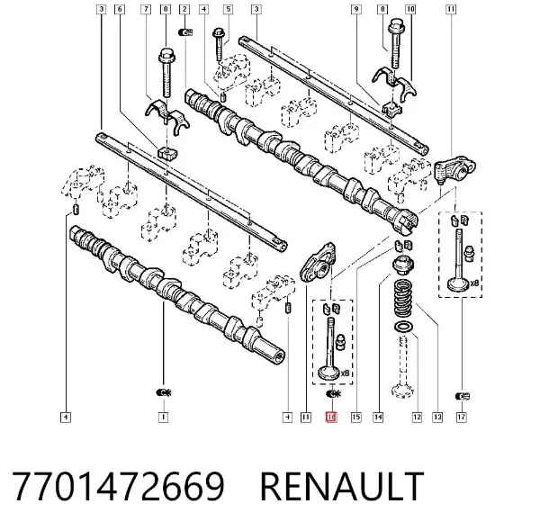 Válvulas de admisión 7701472669 Renault (RVI)