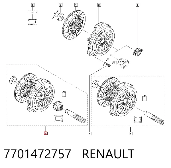 Embrague 7701472757 Renault (RVI)