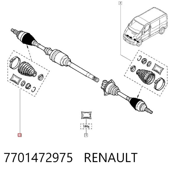 Fuelle de palier delantero exterior 7701472975 Renault (RVI)