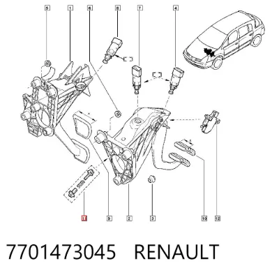 Resorte del pedal de embrague RENAULT 7701473045