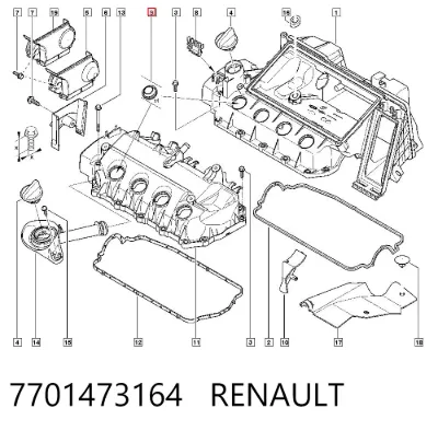 Anillo de sellado del pozo de la bujía RENAULT 7701473164