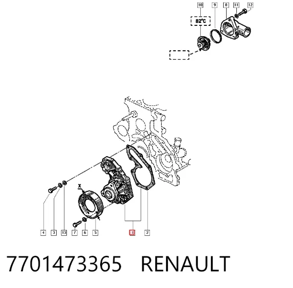 Bomba de agua 7701473365 Renault (RVI)