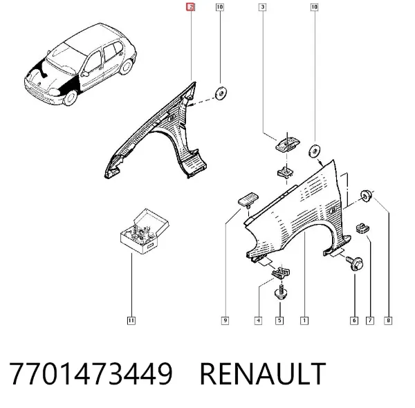 Aleta 7701473449 Renault (RVI)