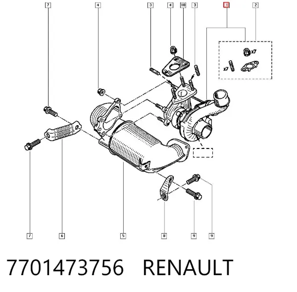 Turbocompresor 7701473756 Renault (RVI)