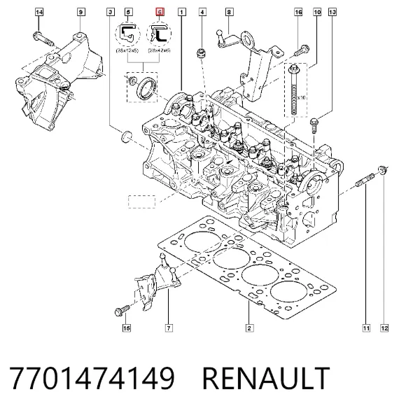 Retén, árbol de levas 7701474149 Renault (RVI)