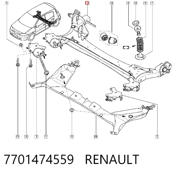 Puente trasero Renault Megane II