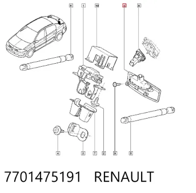 Manija exterior de tapa de maletero RENAULT 7701475191