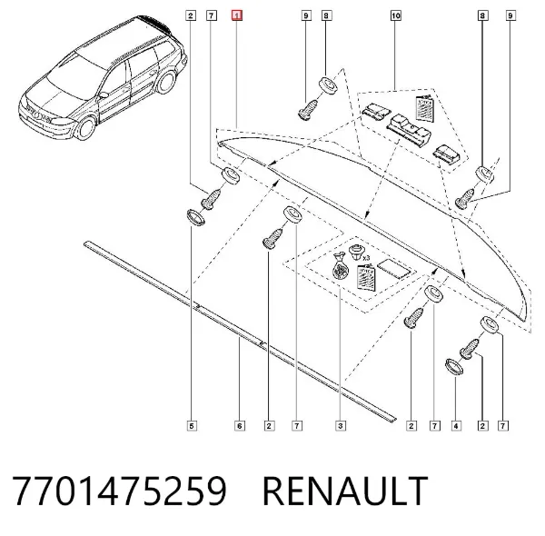 Alerón 7701475259 Renault (RVI)